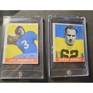 1948 Leaf Football Levi Jackson 5 Steve Suhey 62 Vintage Trading Card Lot 2pc